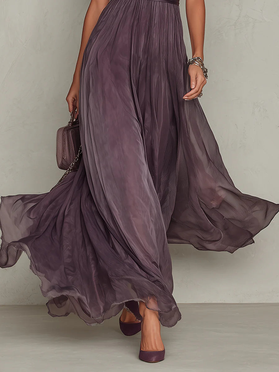 Virelle - Purple Keyhole Maxi Dress