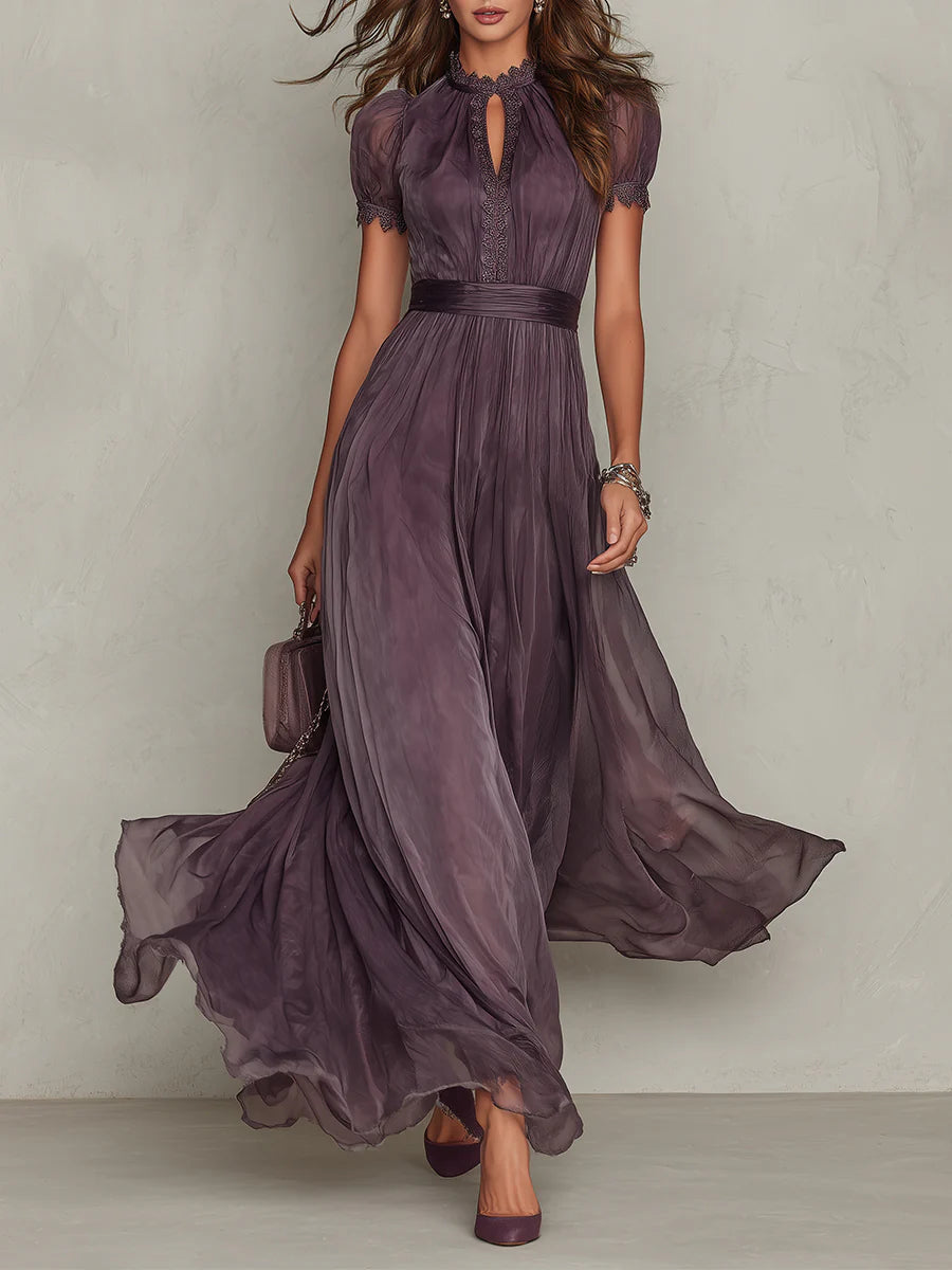 Virelle - Purple Keyhole Maxi Dress