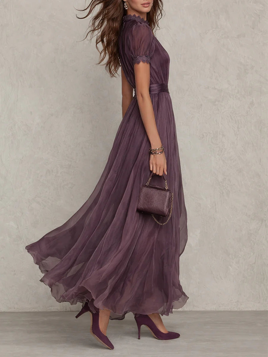 Virelle - Purple Keyhole Maxi Dress