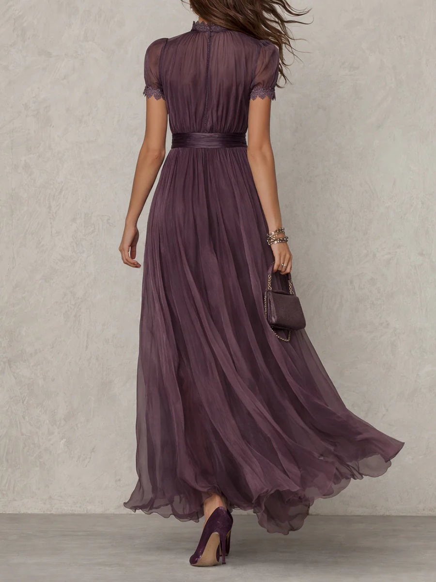 Virelle - Purple Keyhole Maxi Dress