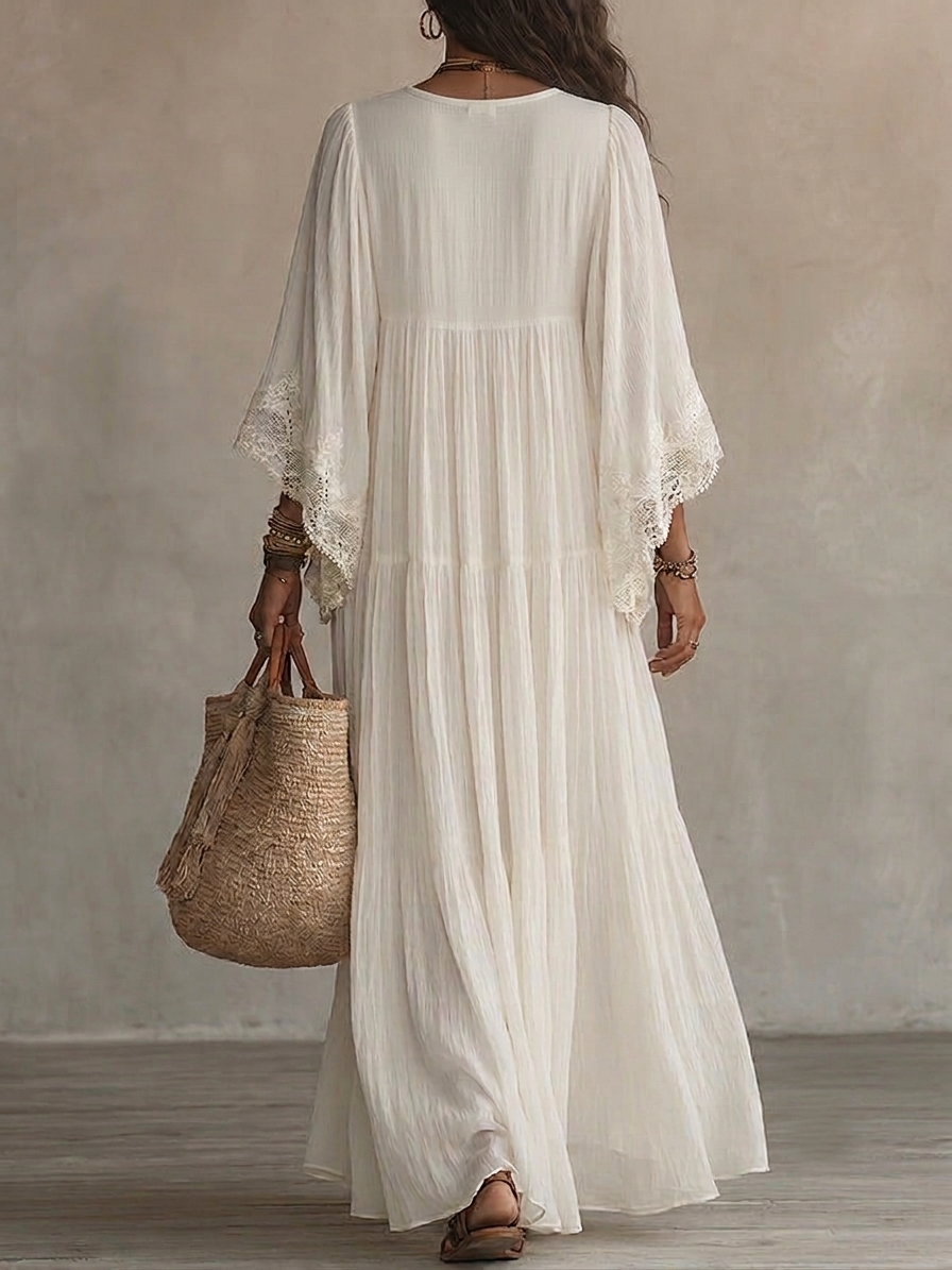 Formentera Maxi Dress — white back