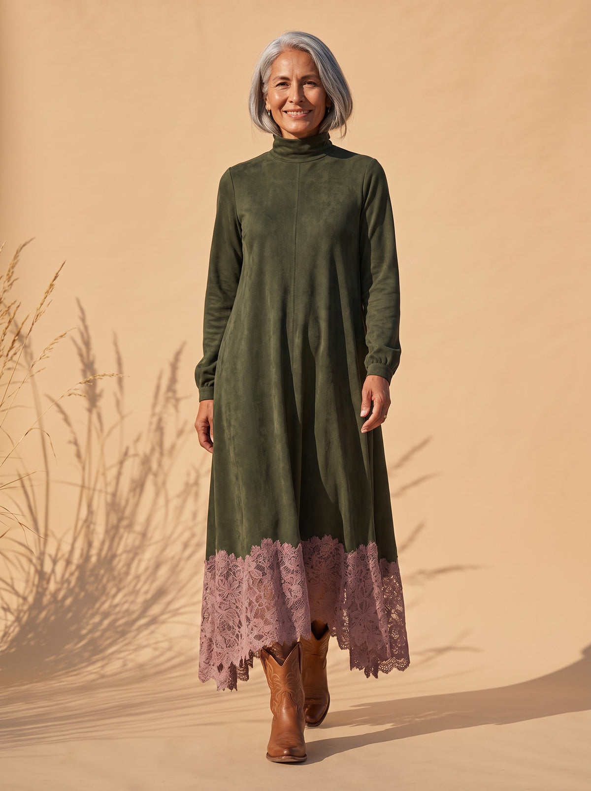 Abilene Maxi Dress in Green, front view