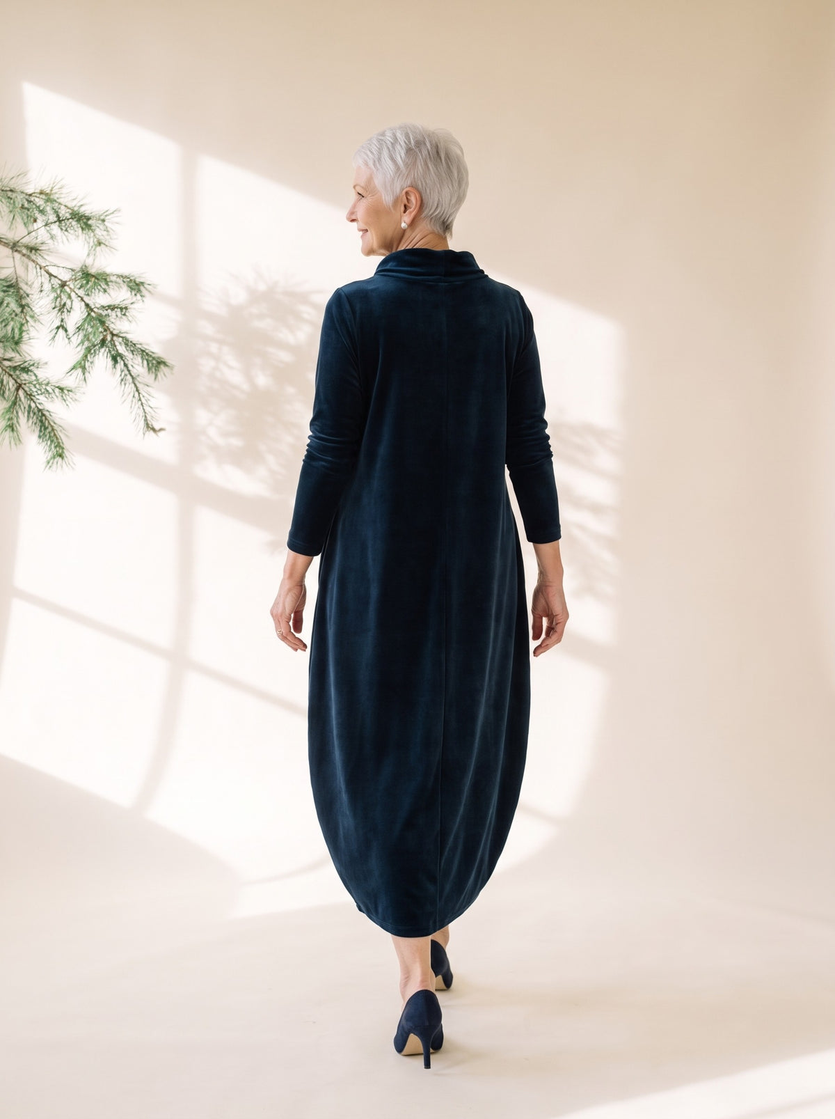 Bernice Maxi Dress in Navy, back view