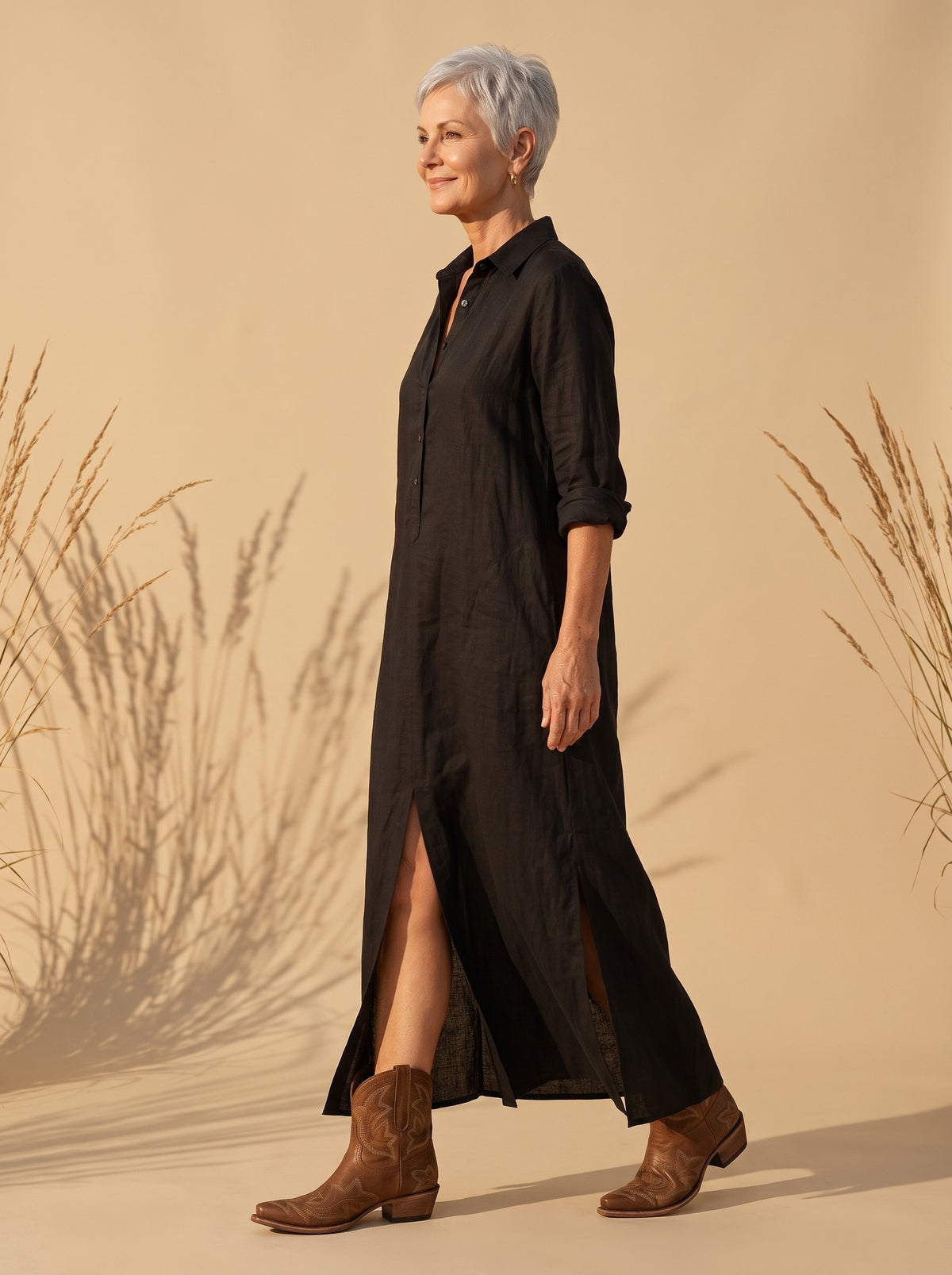 Della Maxi Dress in Black, side view