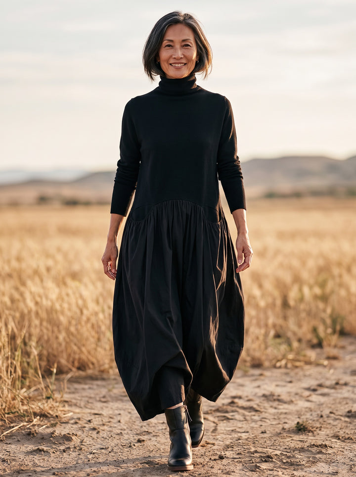 Dolores Maxi Dress in Black, front view