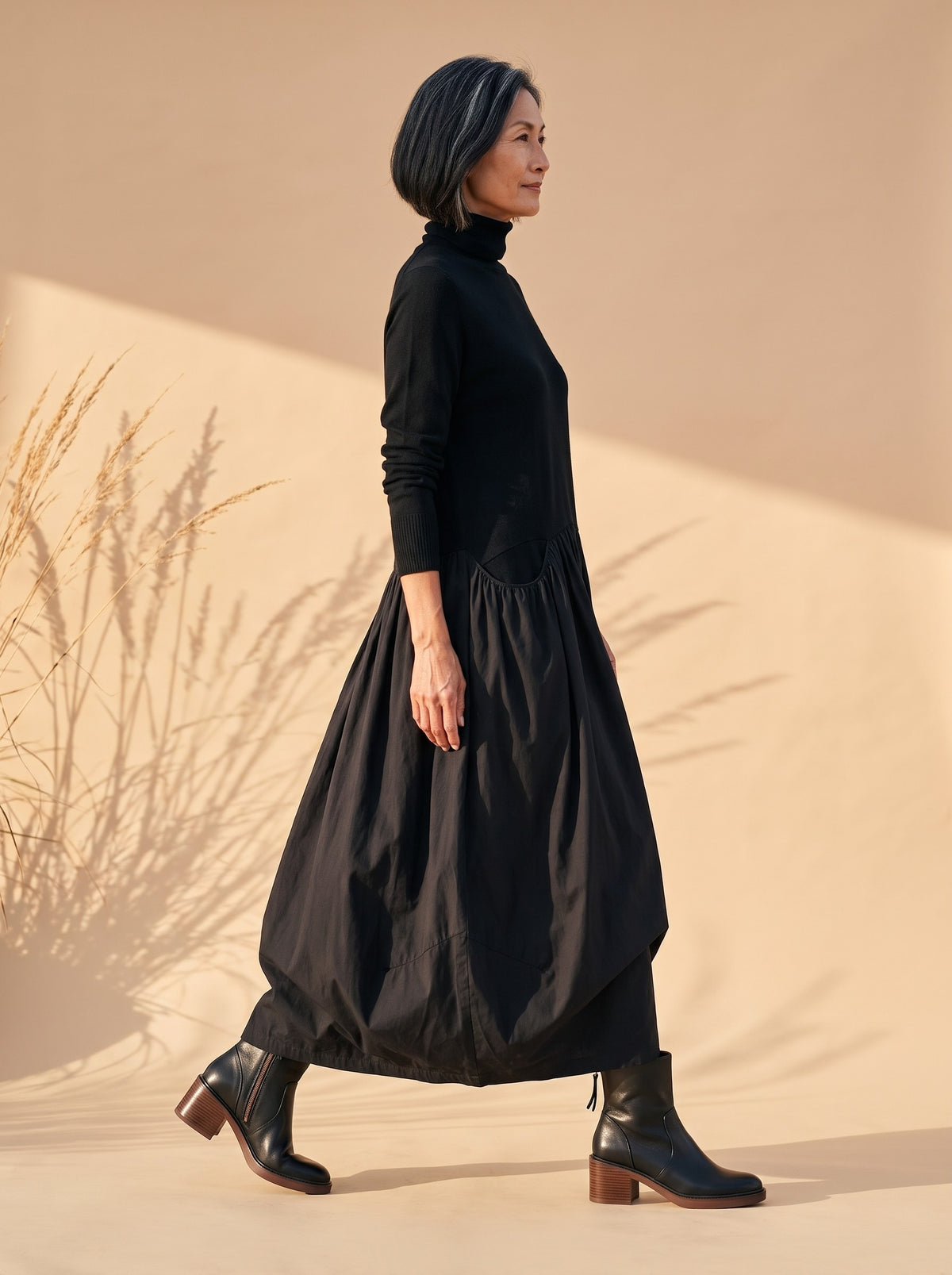 Dolores Maxi Dress in Black, side view