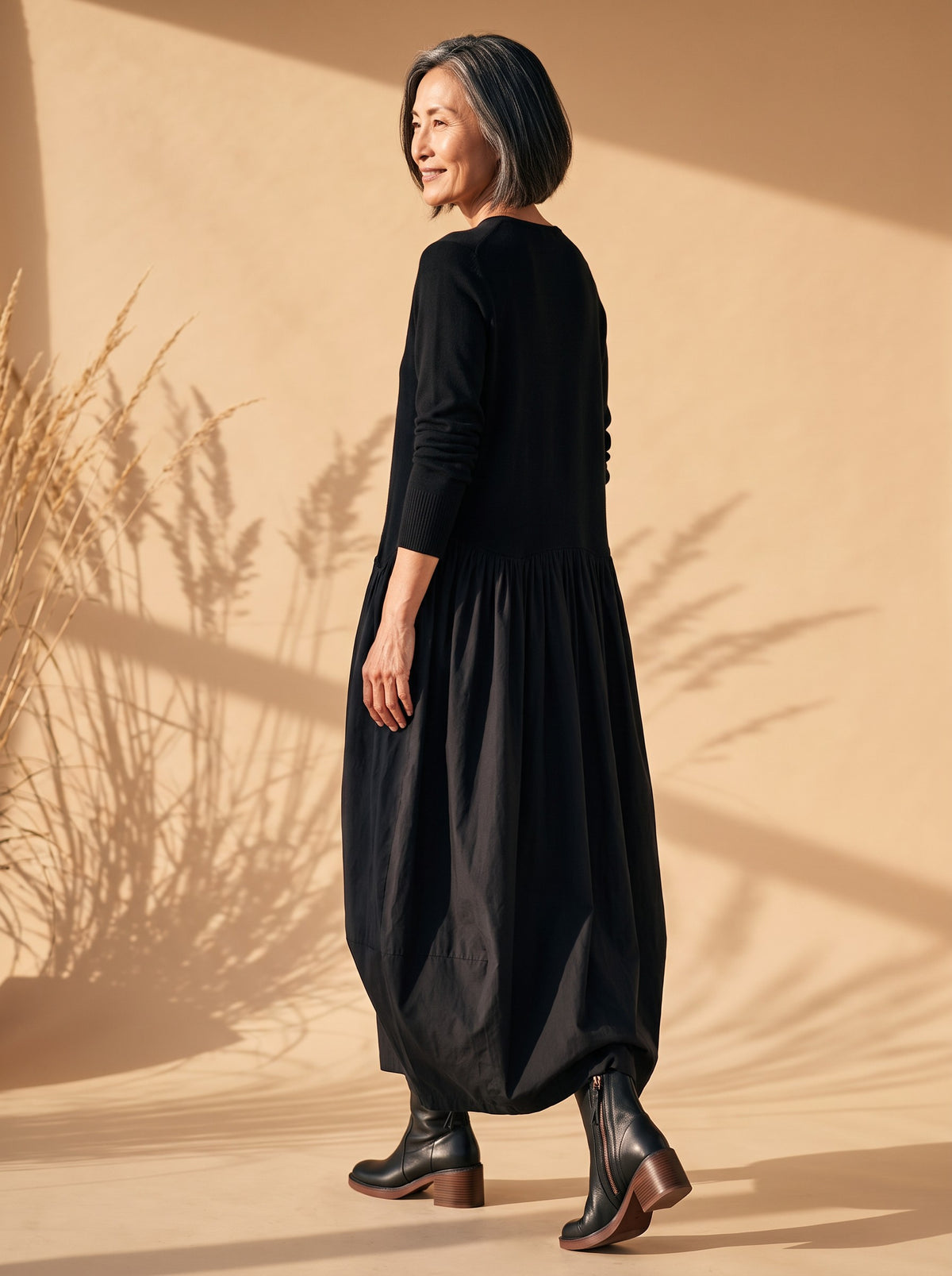 Dolores Maxi Dress in Black, back view