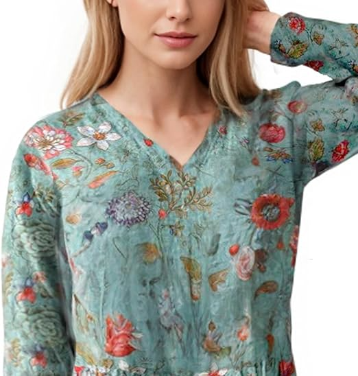 Joy - Floral Print Women's Dress (Plus Size Available)