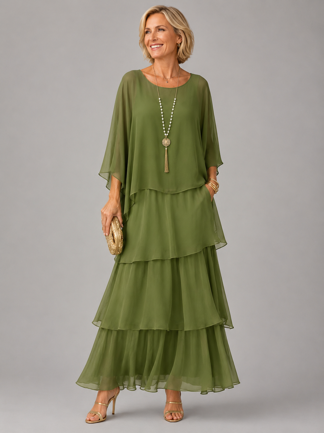 Ondine - Maxi Dress — Olive Green