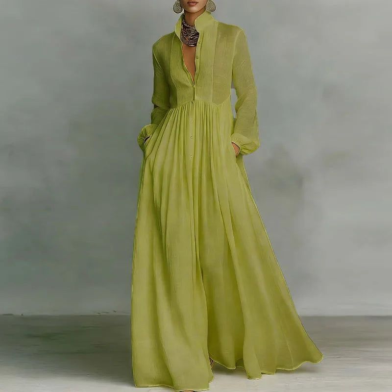 Edwina Maxi Dress in Green, front