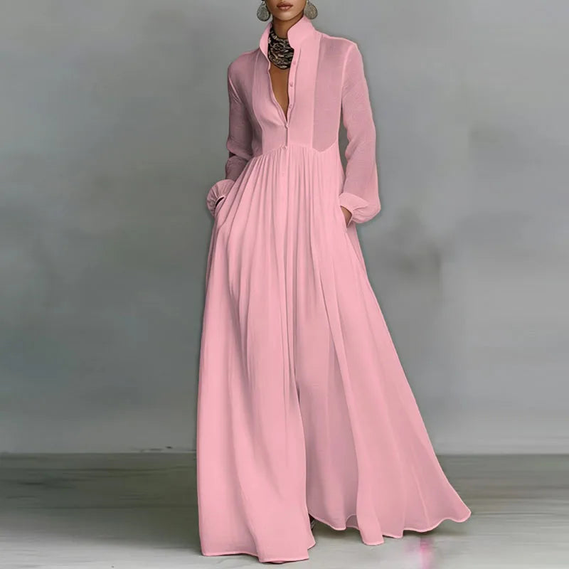 Edwina Maxi Dress in Pink, front