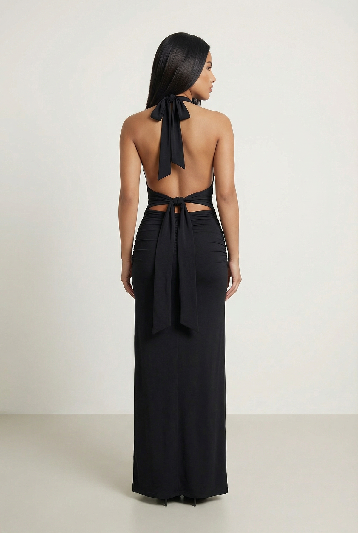 Nora - Halter Column Maxi Dress