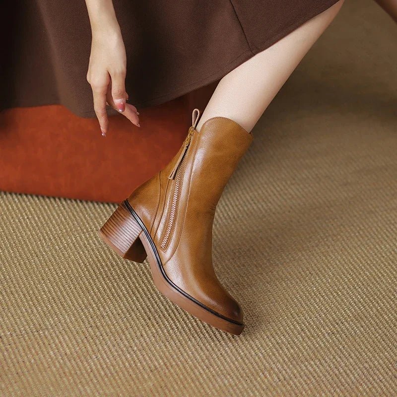 Sophia Leather Ankle Boots