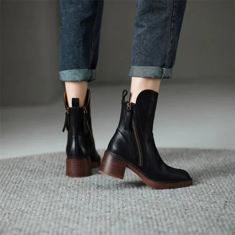 Sophia Leather Ankle Boots