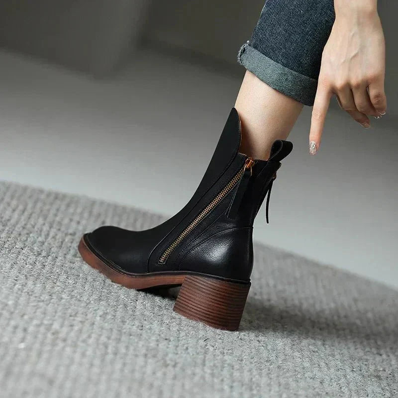 Sophia Leather Ankle Boots