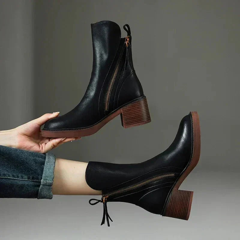 Sophia Leather Ankle Boots