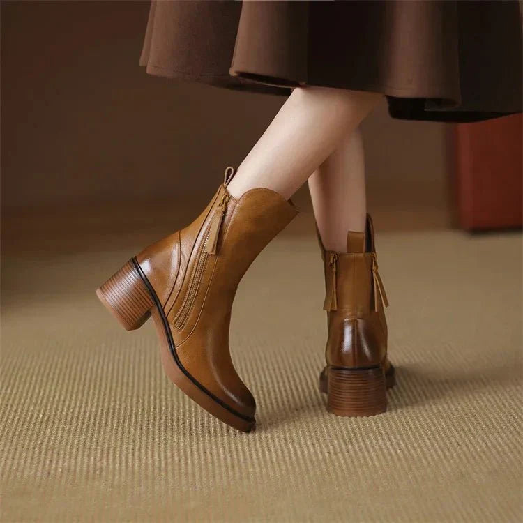 Sophia Leather Ankle Boots