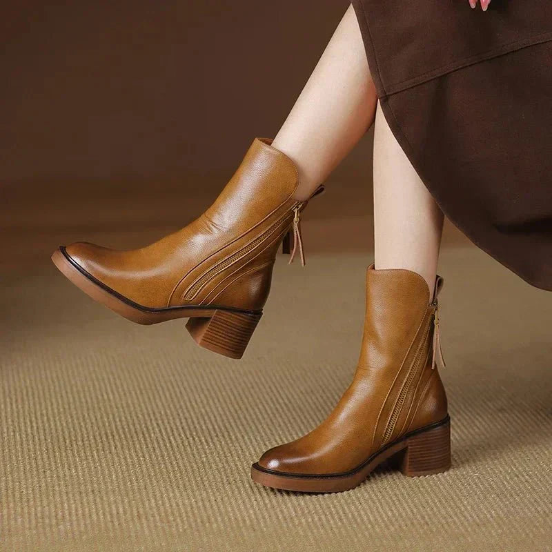 Sophia Leather Ankle Boots