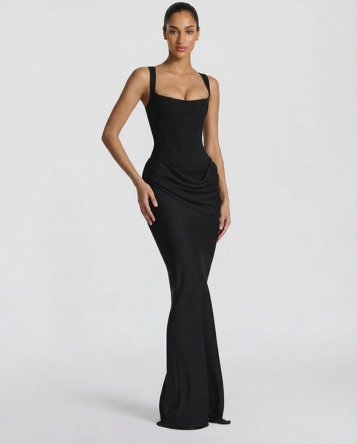Genevieve Maxi Dress in black - front view