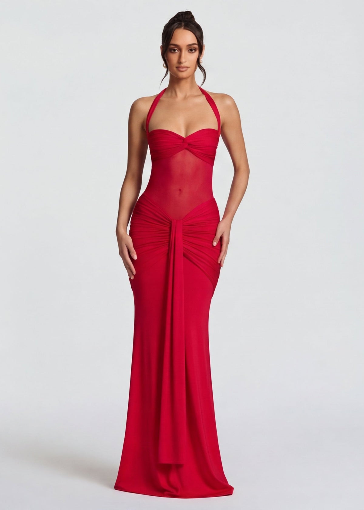 Larissa Gown in red - front view