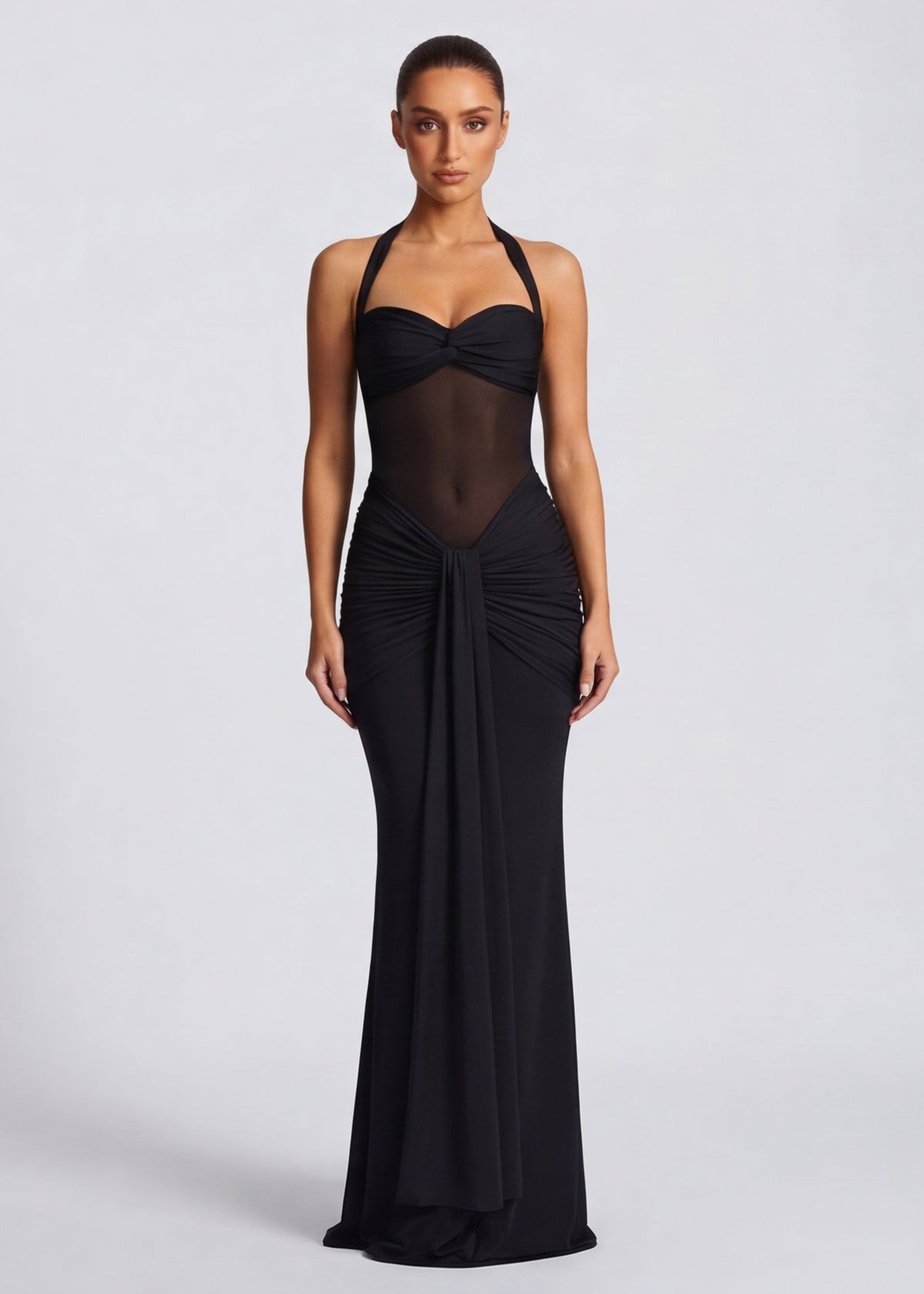 Larissa Gown in black - front view