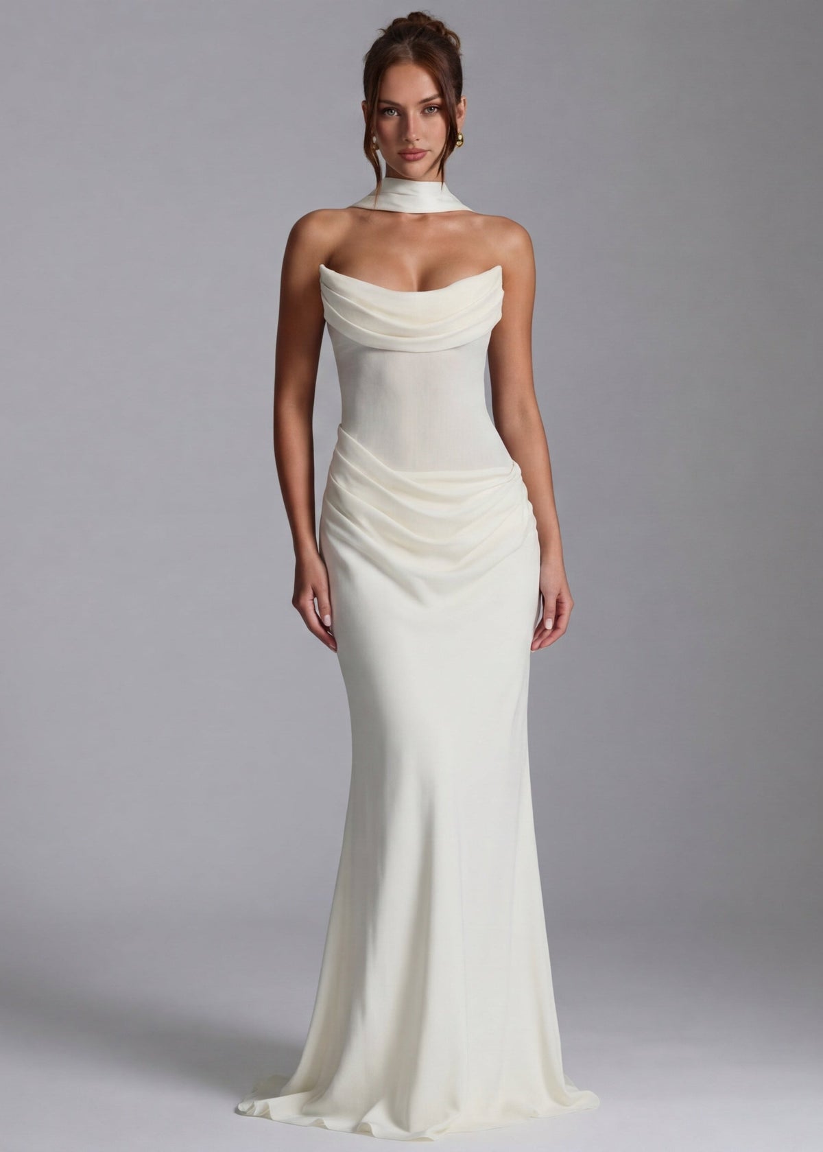 Gabriela Maxi Dress in ivory - front view