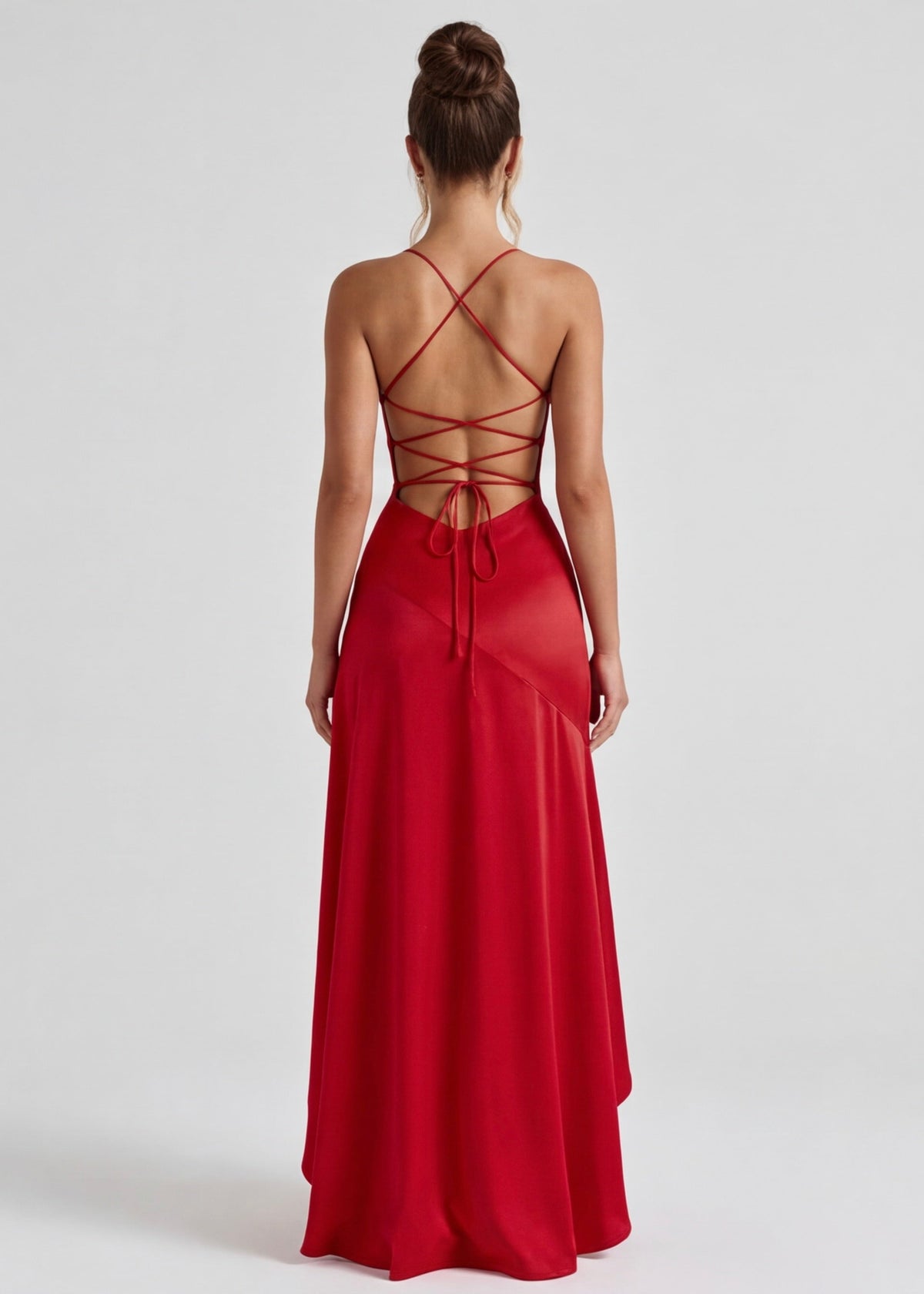 Georgiana Gown - back view with crisscross ties