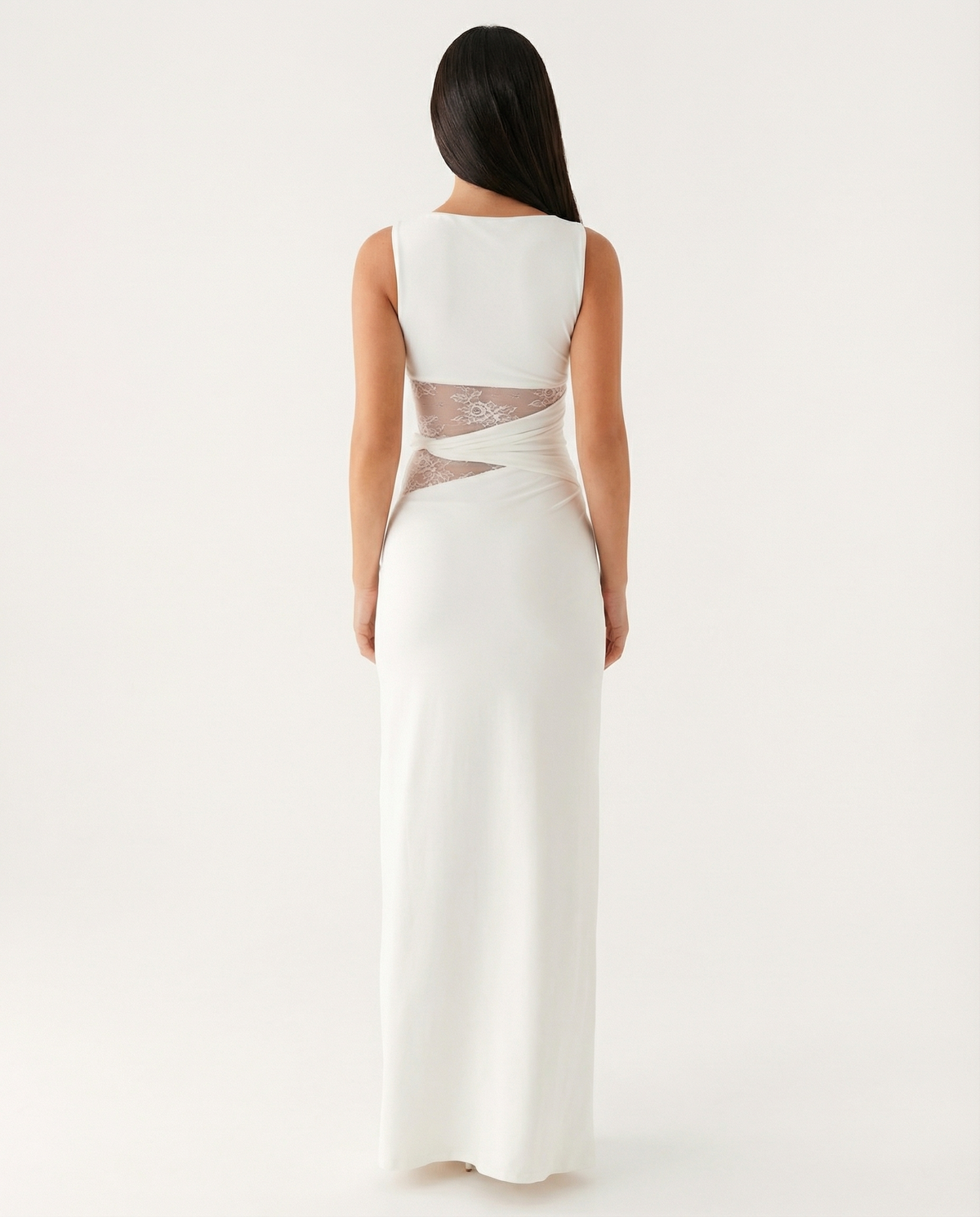 Henrietta Maxi Dress - white back view
