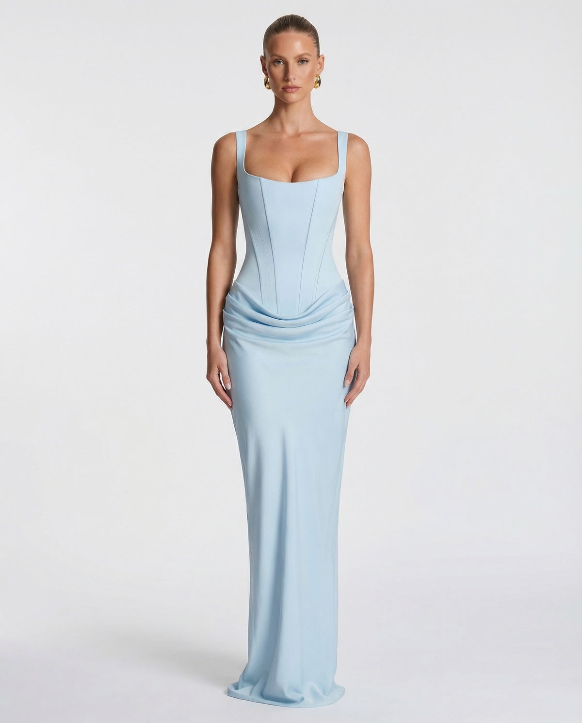 Genevieve Maxi Dress in light blue - front view