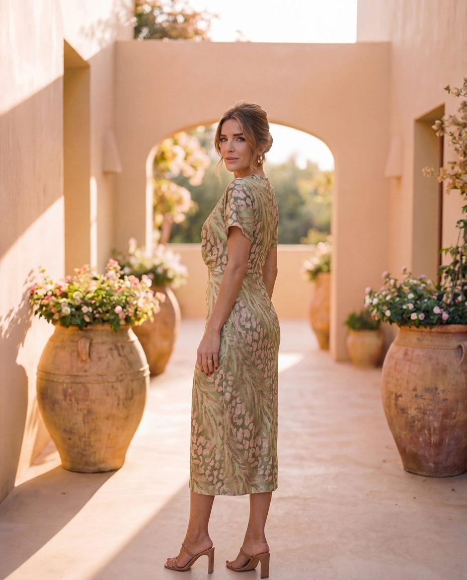 Aveline - V-Neck Twist Midi Dress