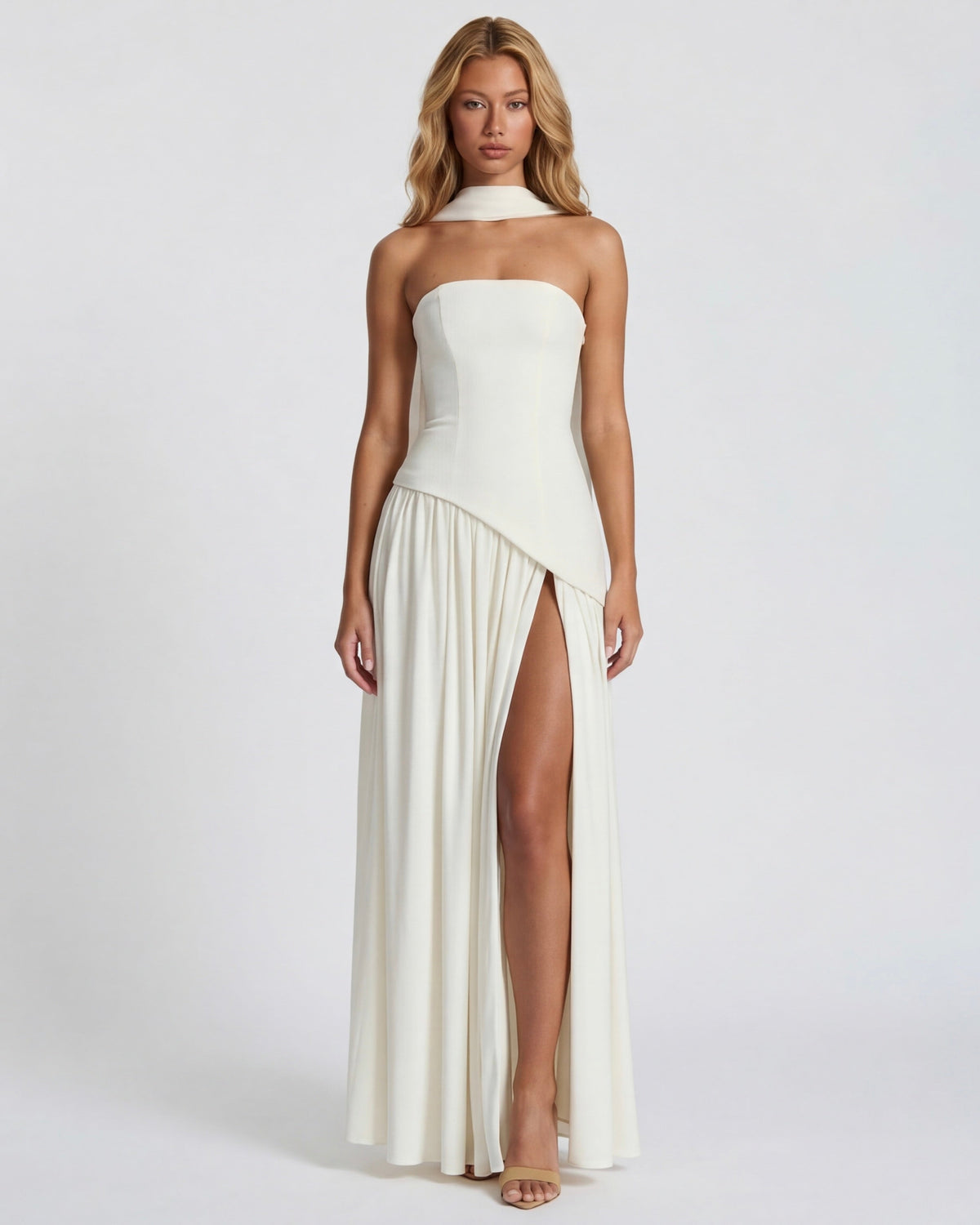 Ariadne Maxi Dress in white - front
