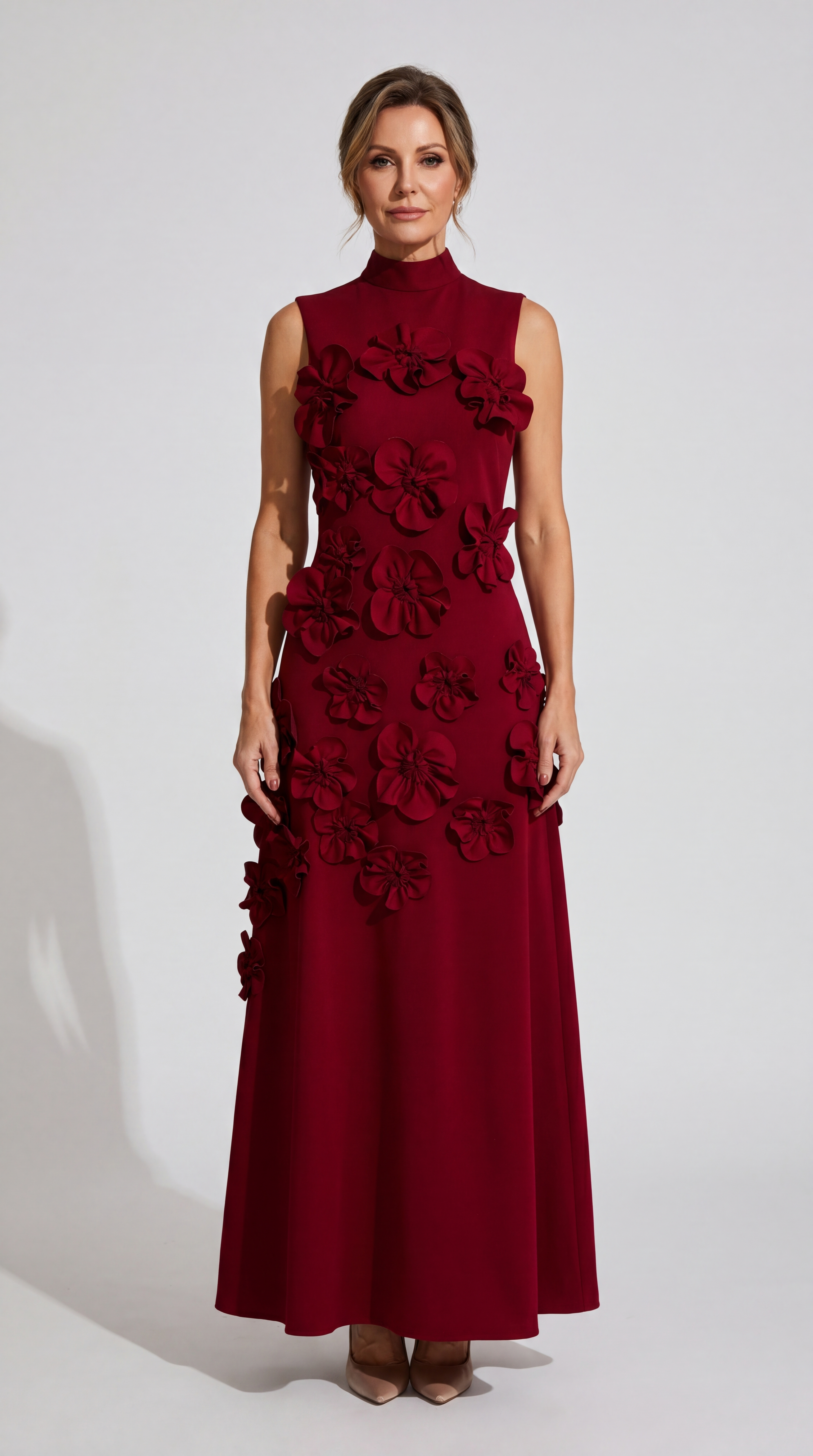 Camellia - 3D Flower Maxi Dress