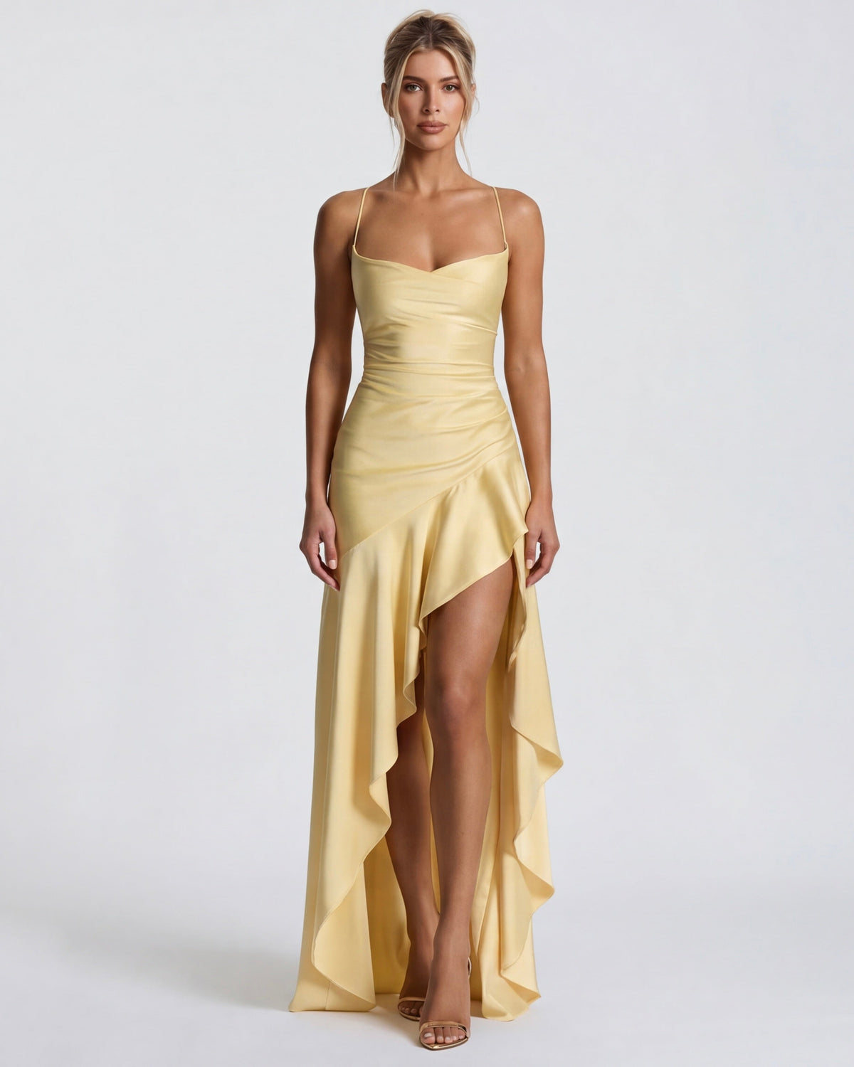 Georgiana Gown in light yellow - front