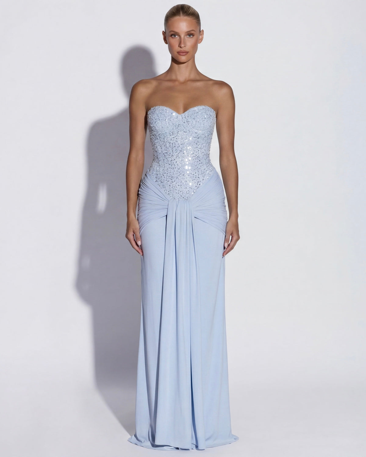 Leonora Gown in light blue - front view