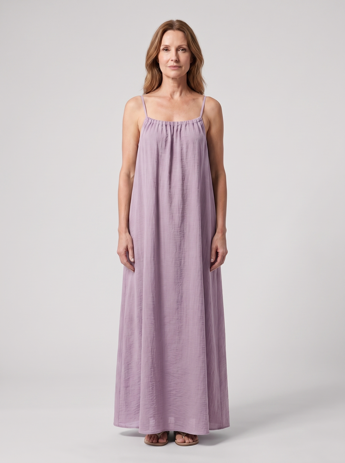 Rosalie backless maxi dress in Purple - front view