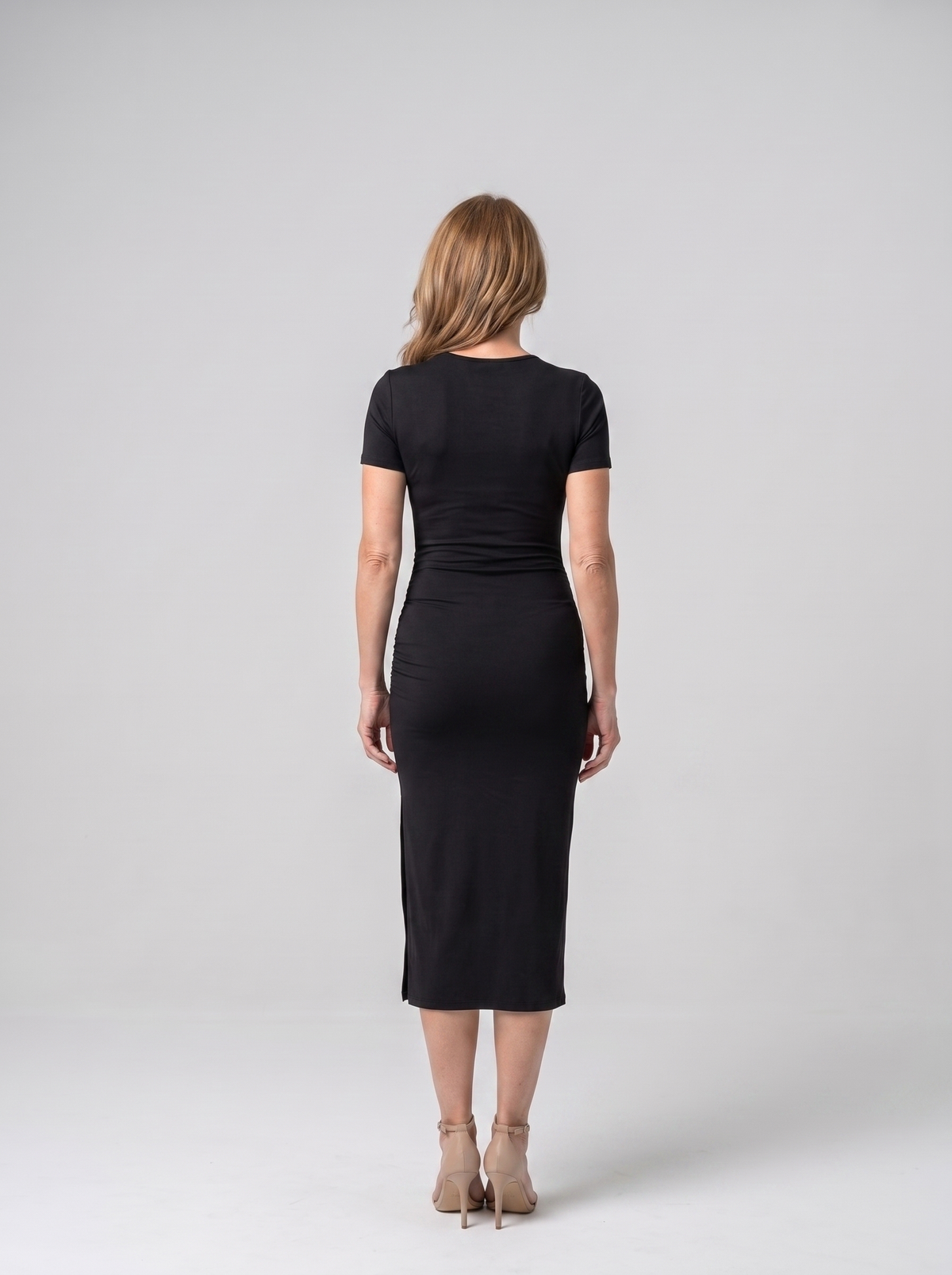 Talia cut-out bodycon midi dress in Black - back view