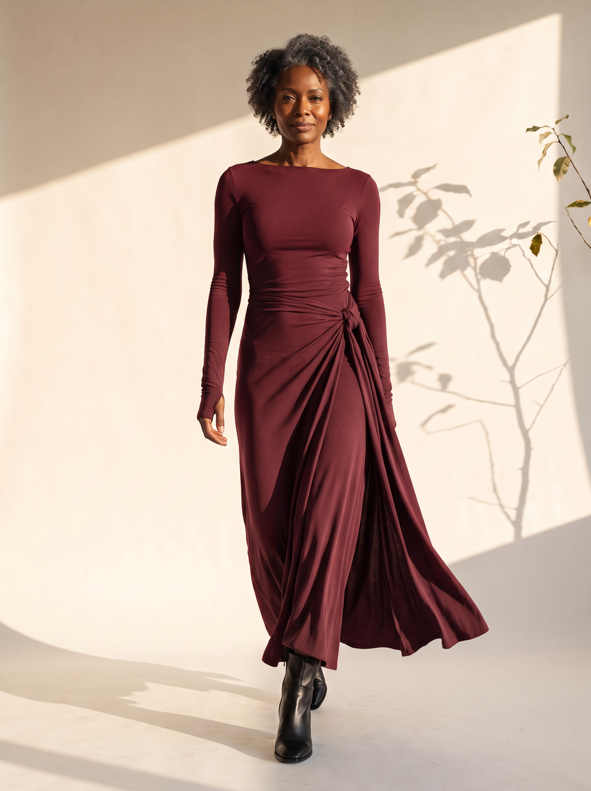 Verity Maxi Dress in Burgundy