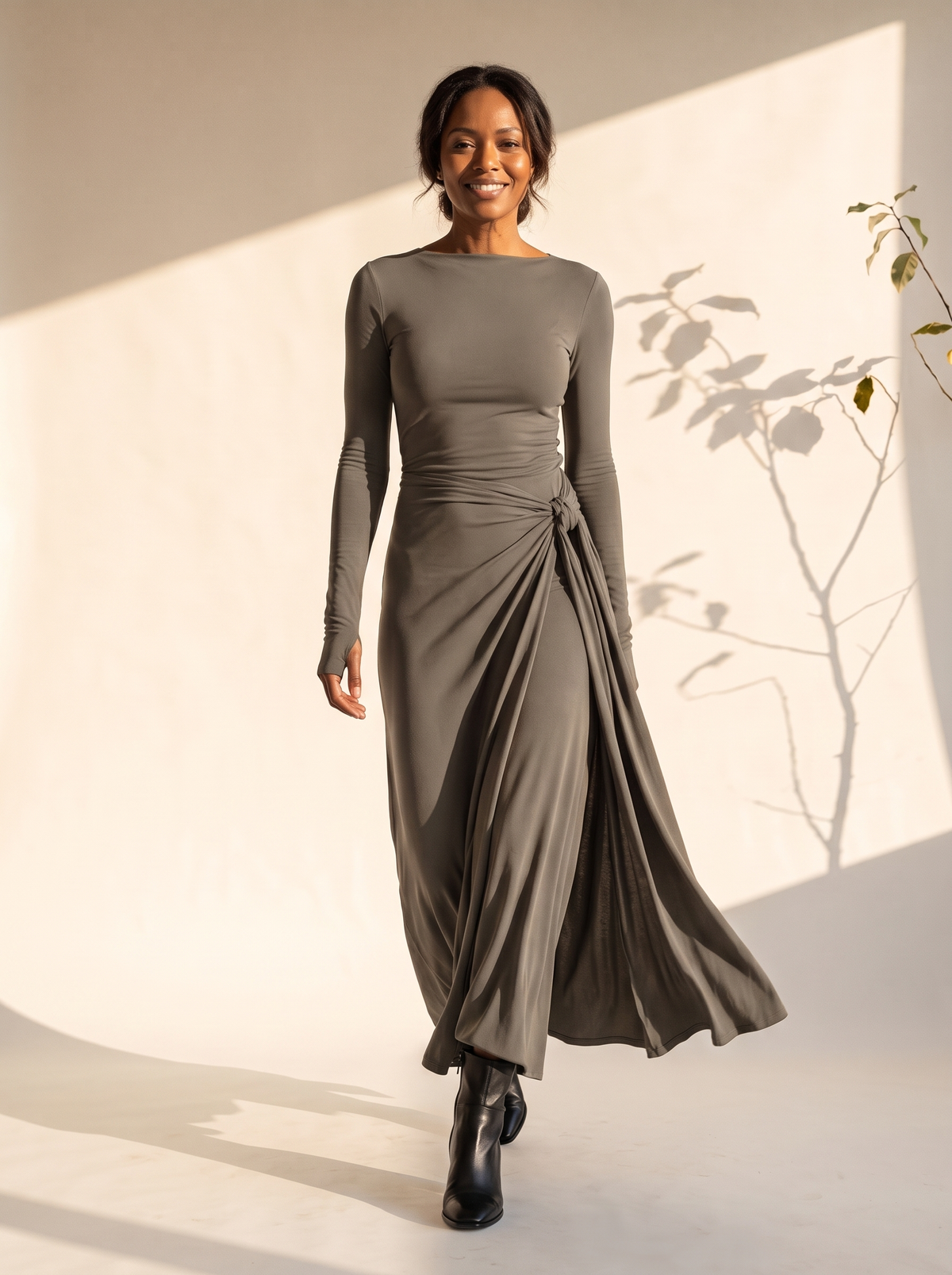 Verity Maxi Dress in Khaki