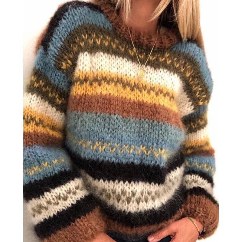 Claire Cozy Striped Knit Sweater