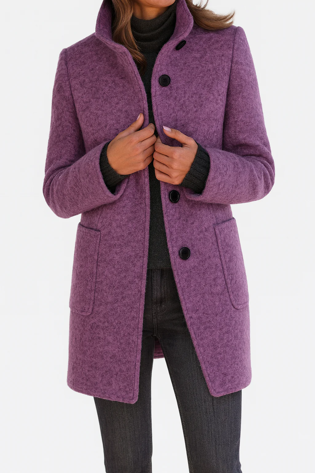 Aspen Coat — purple, front view