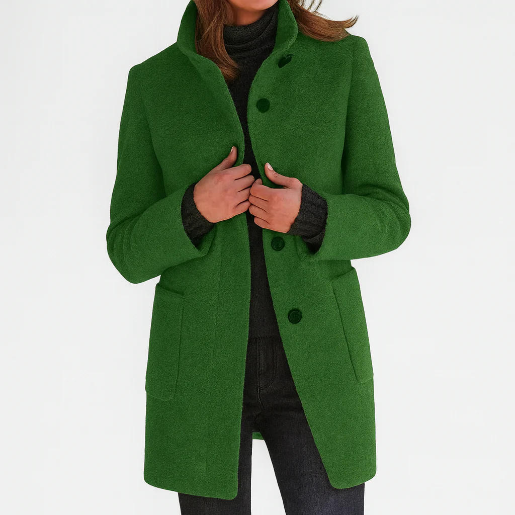 Aspen Coat — green, front view
