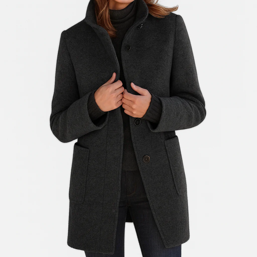 Aspen Coat — black, front view