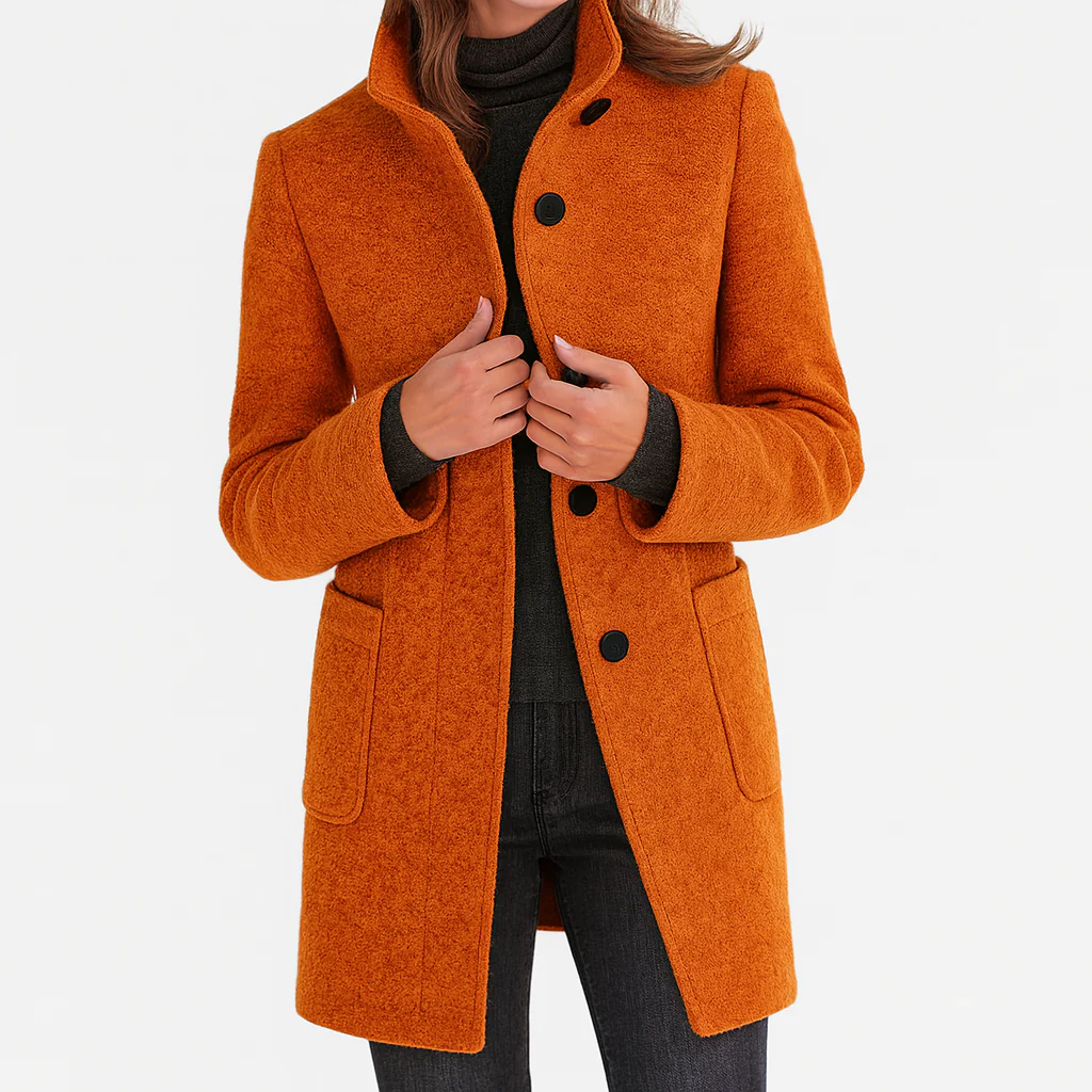 Aspen Coat — orange, front view