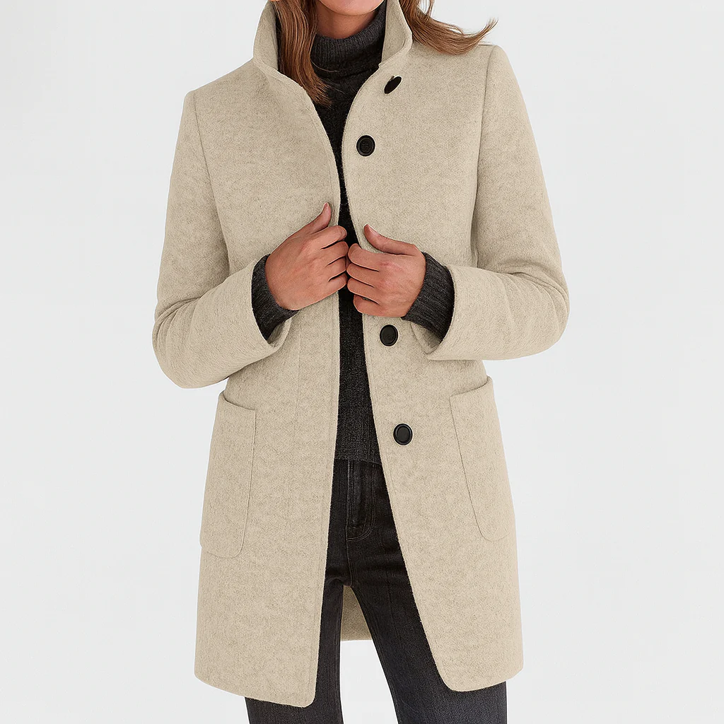 Aspen Coat — beige, front view