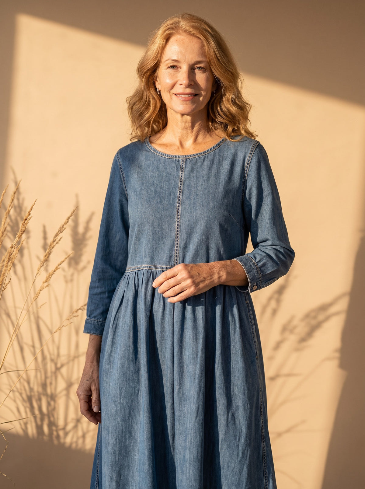 Jolene Maxi Dress in Blue, detail view