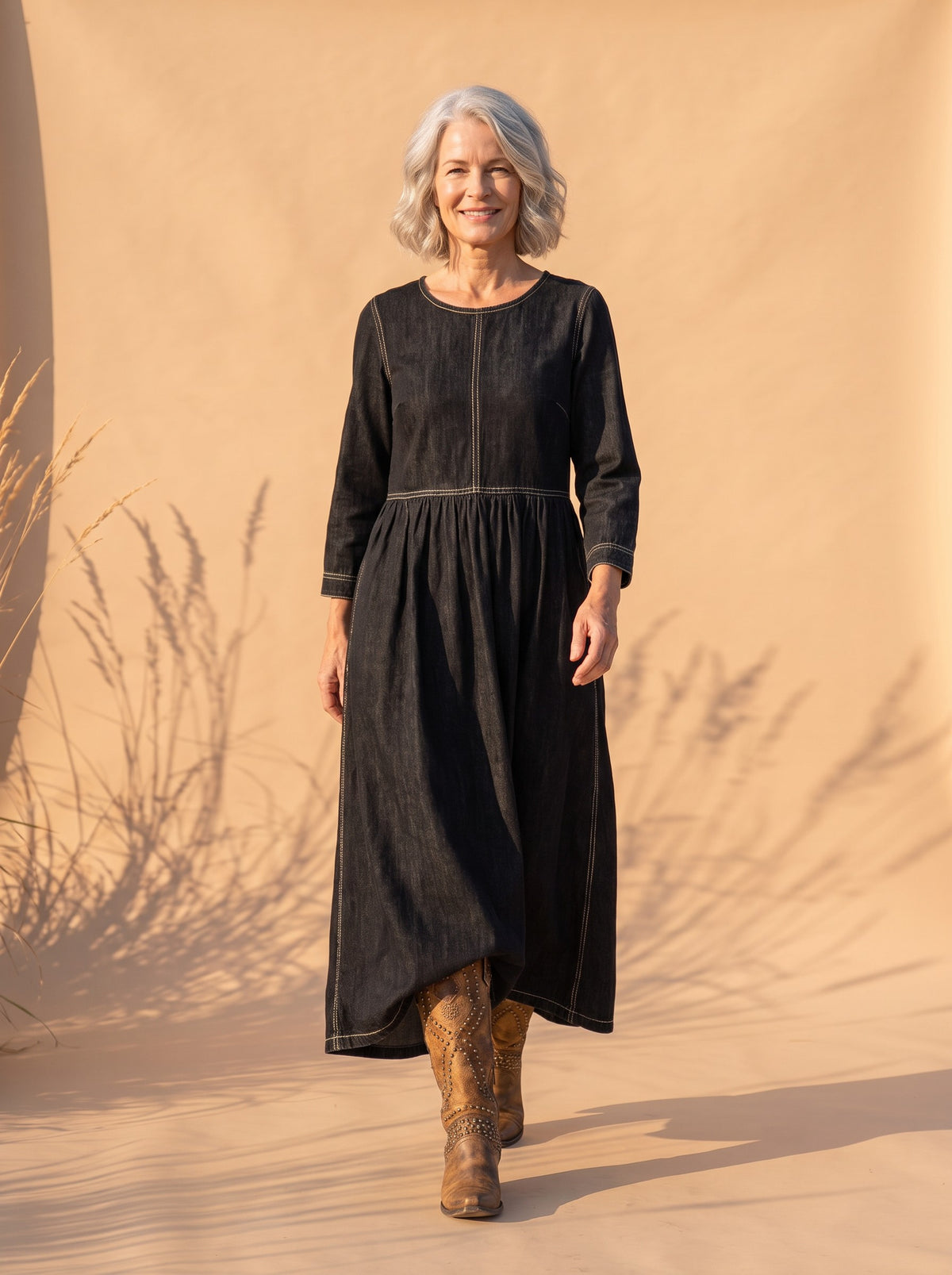 Jolene Maxi Dress in Black, front view