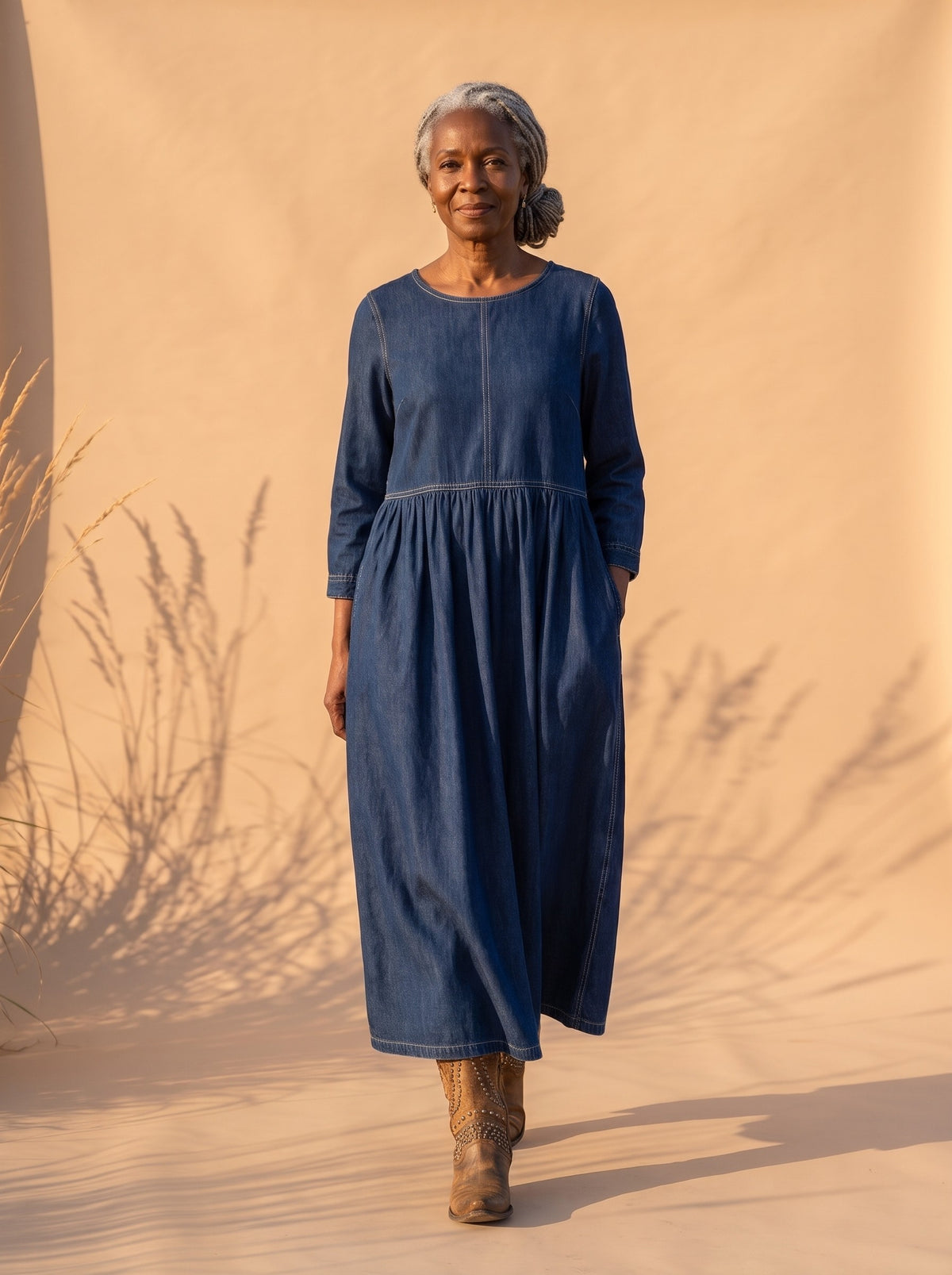 Jolene Maxi Dress in Navy, front view