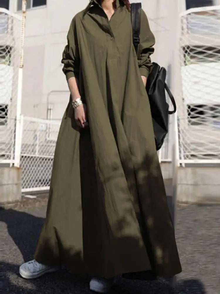 Kathleen Maxi Dress in Olive, front