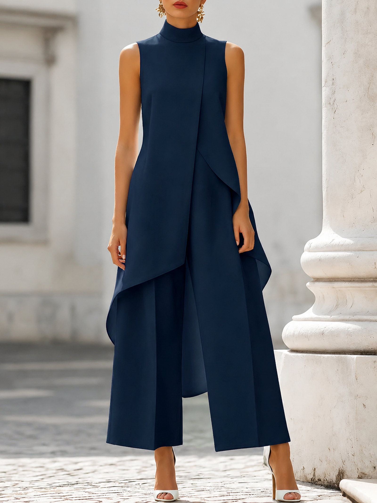 Adriana Two-Piece Set — navy front