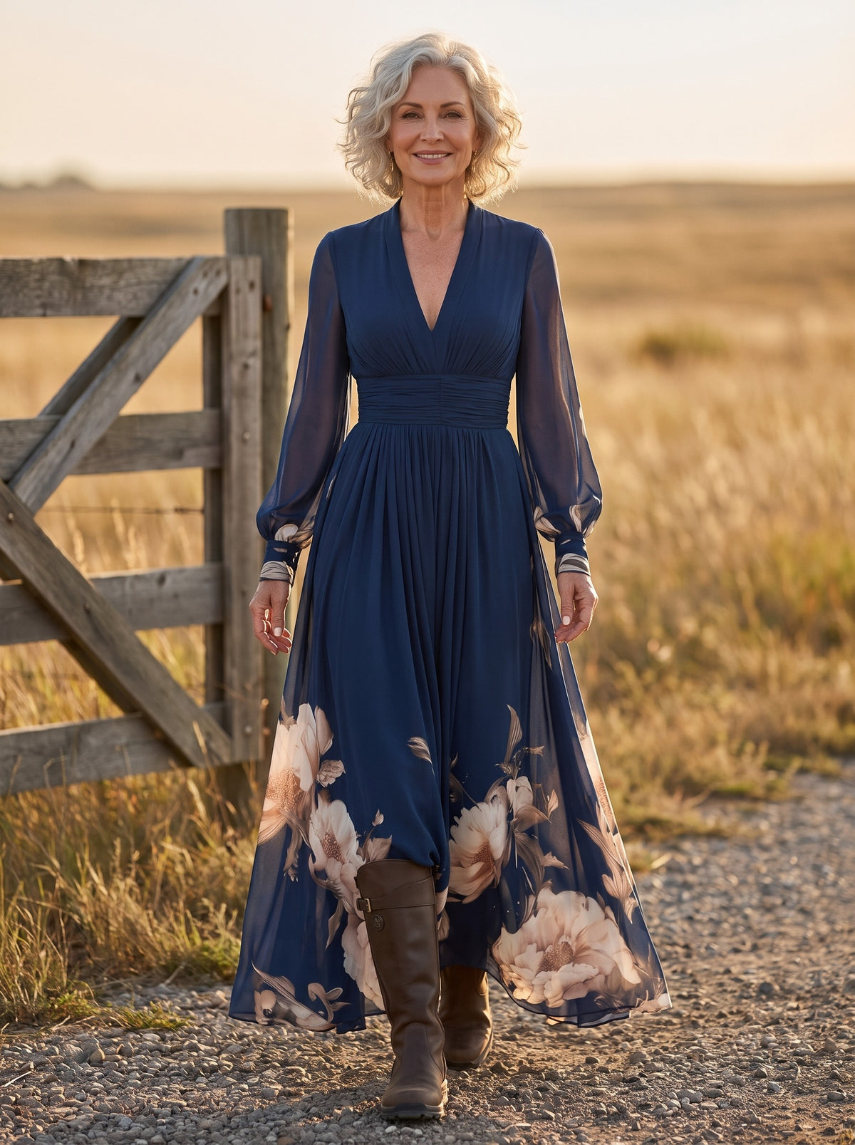 Marlena Maxi Dress in Navy, front view